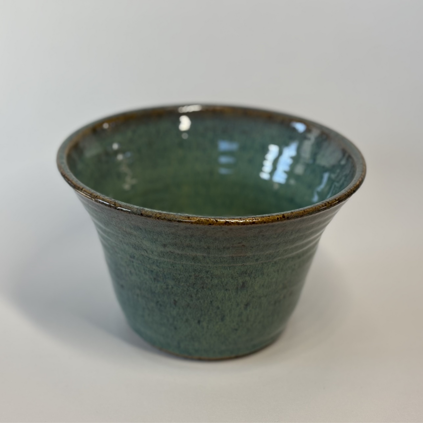 Handcrafted Green Stoneware Bowl