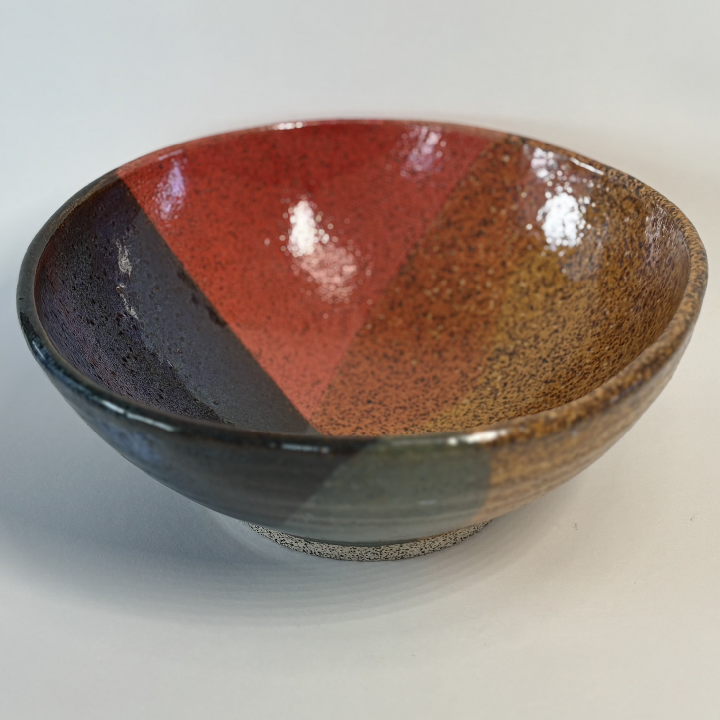 Handcrafted Multi-Glaze Stoneware Bowl