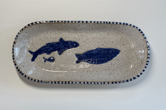 Small Ocean Trio Stoneware Platter