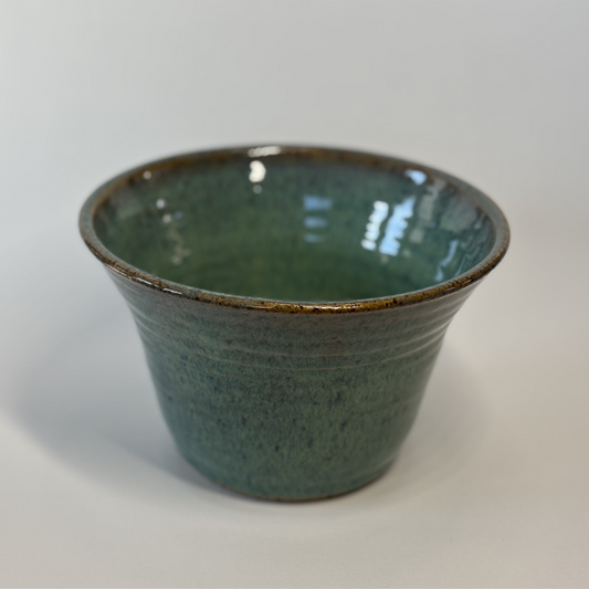 Handcrafted Green Stoneware Bowl