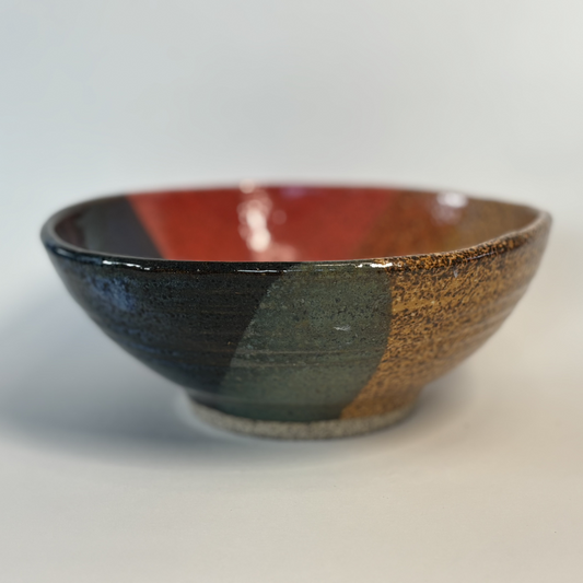 Handcrafted Multi-Glaze Stoneware Bowl