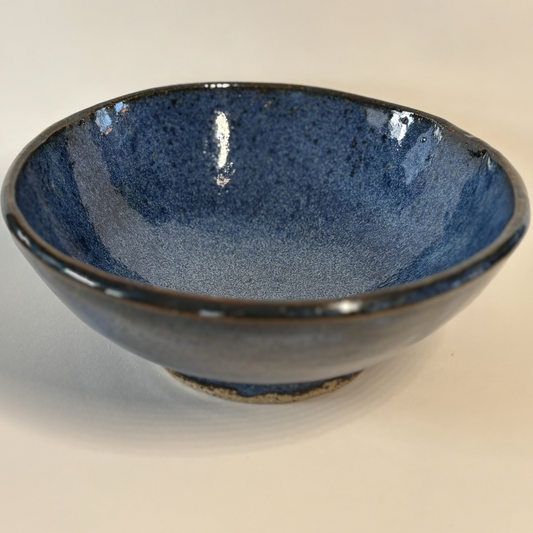 Handcrafted Indigo Stoneware Bowl