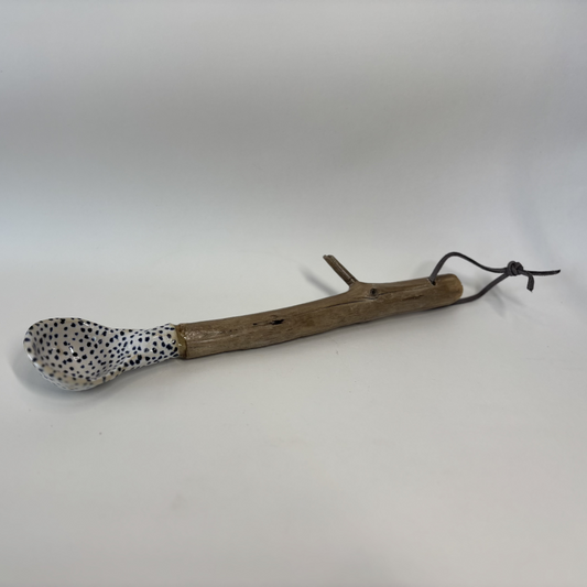 Driftwood-Handled Ceramic Spoon